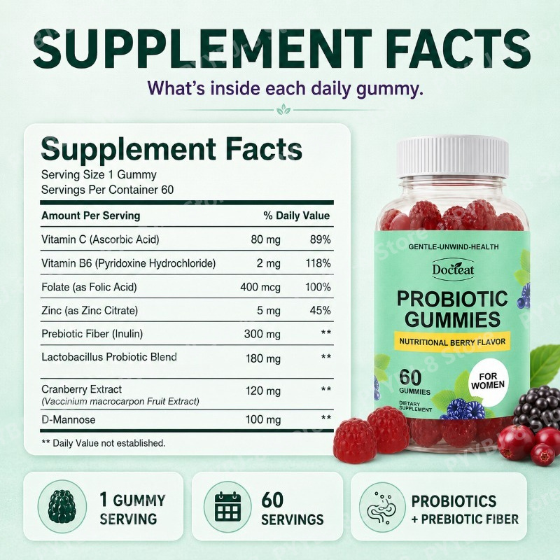Women Probiotic Gummies 60 Cou - Dried Fruit 评论和价格