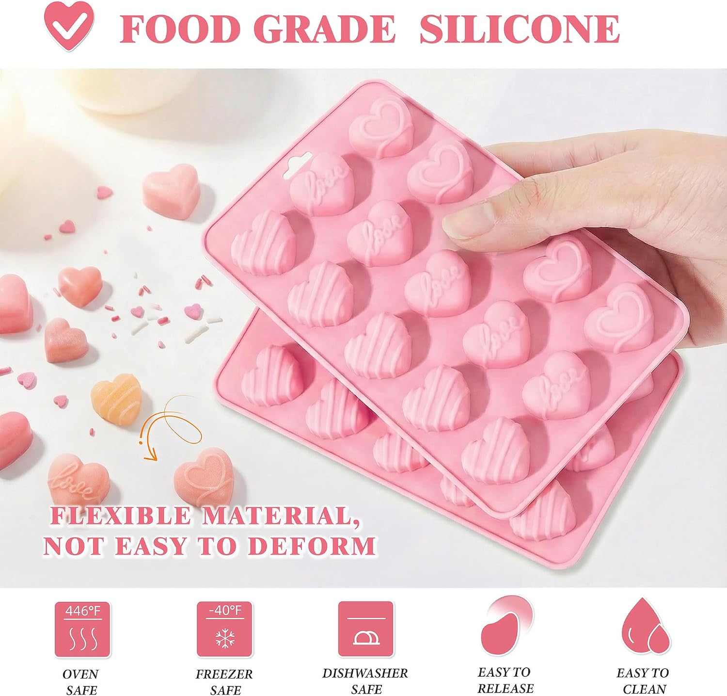 Heart Silicone Molds,Heart Cho - Gummy Candy 评论和价格
