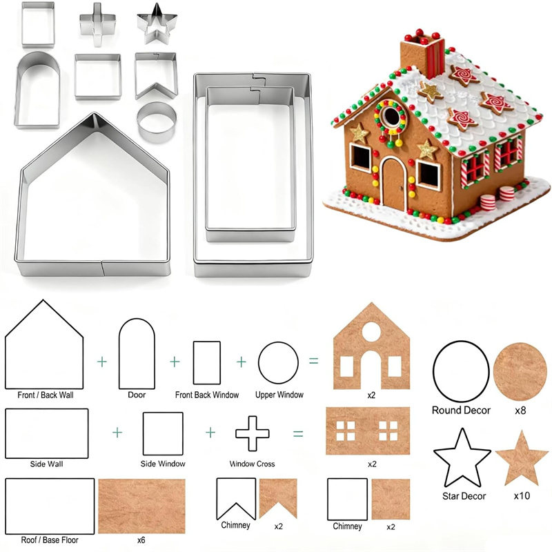 3D Christmas Gingerbread House - Cookies Pack 评论和价格